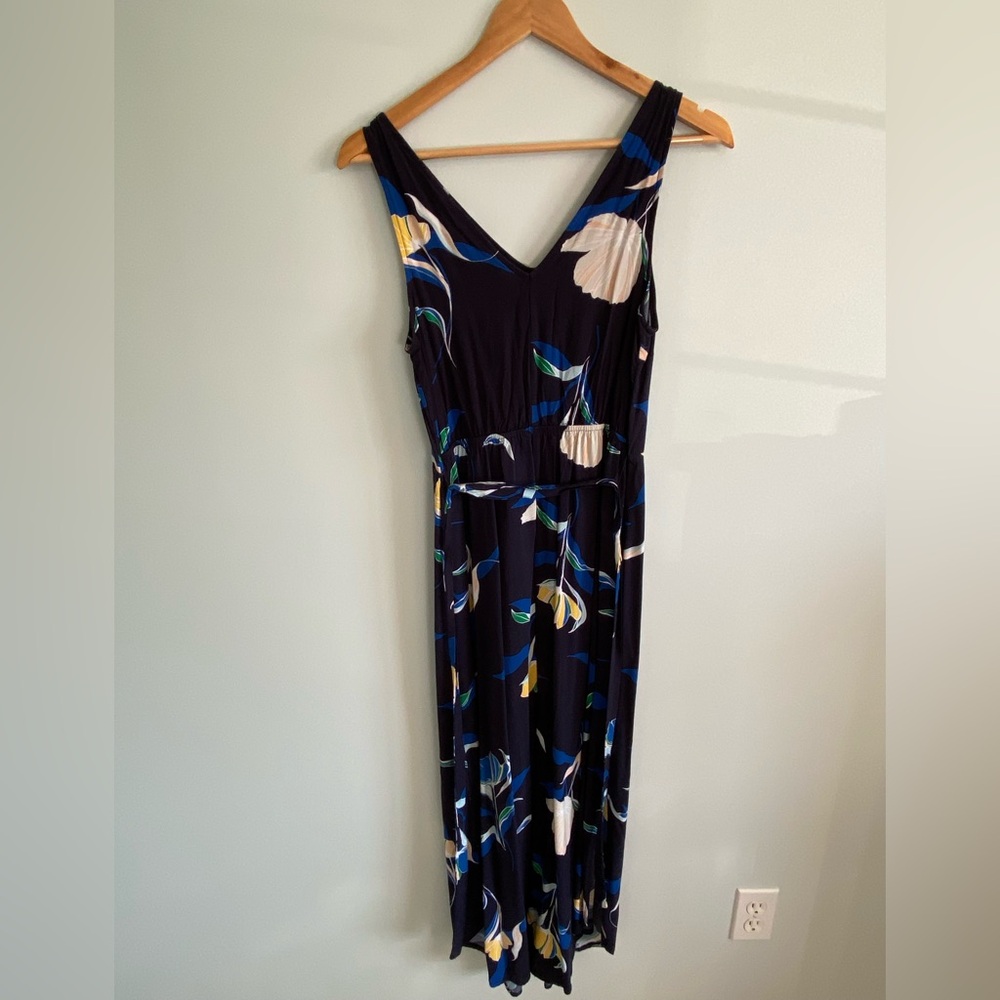 A New Day Navy and Yellow Floral Dress - Small S